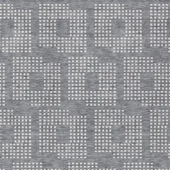 5' X 8' Gray And Ivory Geometric Washable Indoor Outdoor Area Rug