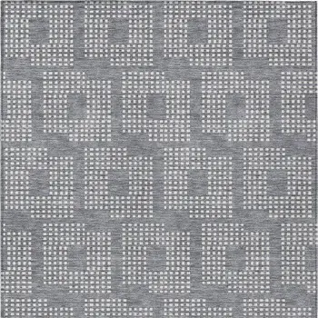 8' X 10' Gray And Ivory Geometric Washable Indoor Outdoor Area Rug
