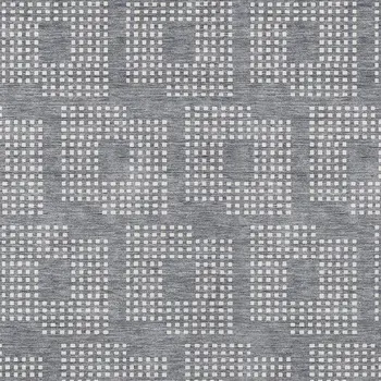 8' X 10' Gray And Ivory Geometric Washable Indoor Outdoor Area Rug
