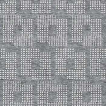 9' X 12' Gray And Ivory Geometric Washable Indoor Outdoor Area Rug