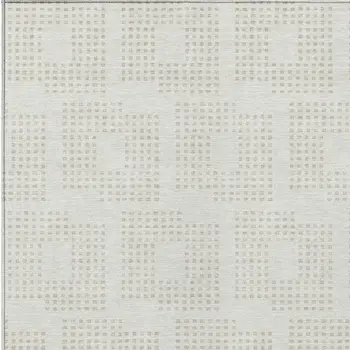 5' X 8' Ivory And Beige Geometric Washable Indoor Outdoor Area Rug