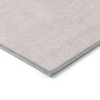 5' X 8' Pink And Ivory Geometric Washable Indoor Outdoor Area Rug