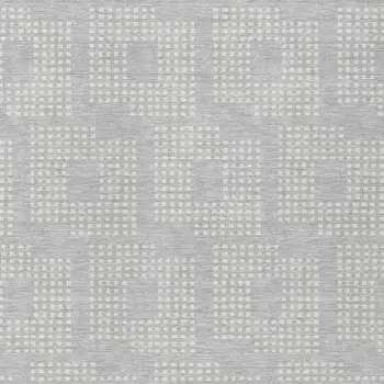 5' X 8' Silver And Ivory Geometric Washable Indoor Outdoor Area Rug