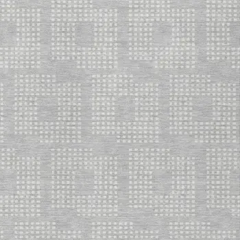 8' X 10' Silver And Ivory Geometric Washable Indoor Outdoor Area Rug