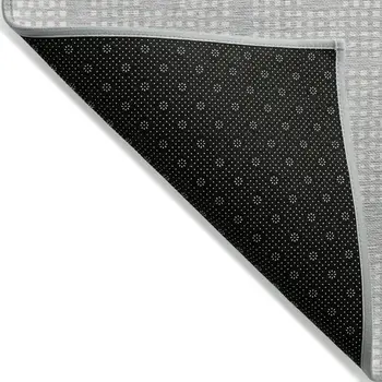 9' X 12' Silver And Ivory Geometric Washable Indoor Outdoor Area Rug