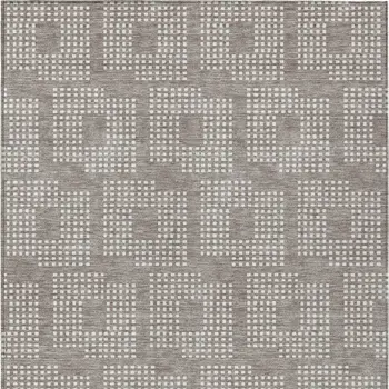 8' X 10' Taupe And Ivory Geometric Washable Indoor Outdoor Area Rug