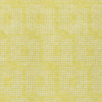 3' X 5' Yellow And Ivory Geometric Washable Indoor Outdoor Area Rug