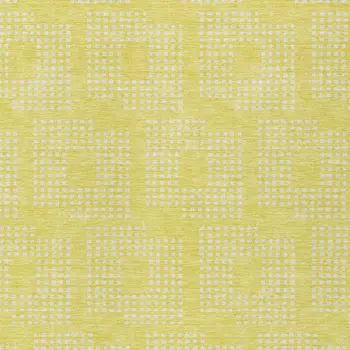 5' X 8' Yellow And Ivory Geometric Washable Indoor Outdoor Area Rug