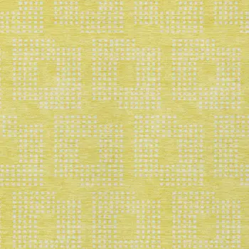 8' X 10' Yellow And Ivory Geometric Washable Indoor Outdoor Area Rug