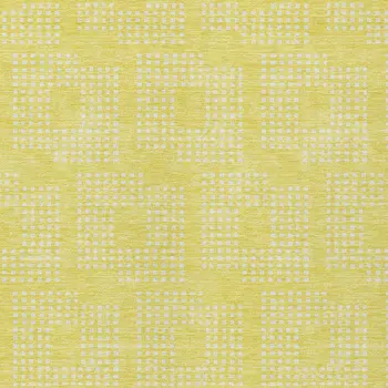 10' X 14' Yellow And Ivory Geometric Washable Indoor Outdoor Area Rug