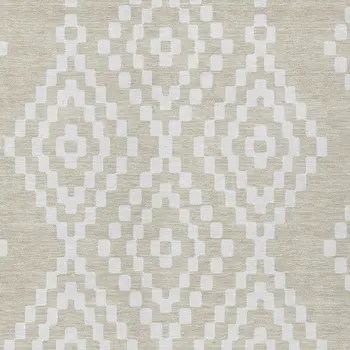 8' X 10' Beige And Ivory Geometric Washable Indoor Outdoor Area Rug
