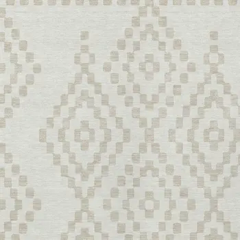 3' X 5' Ivory And Beige Geometric Washable Indoor Outdoor Area Rug