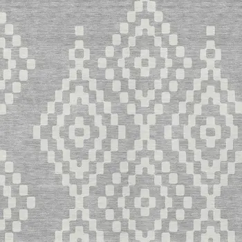 5' X 8' Silver And Ivory Geometric Washable Indoor Outdoor Area Rug