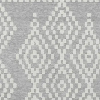8' X 10' Silver And Ivory Geometric Washable Indoor Outdoor Area Rug