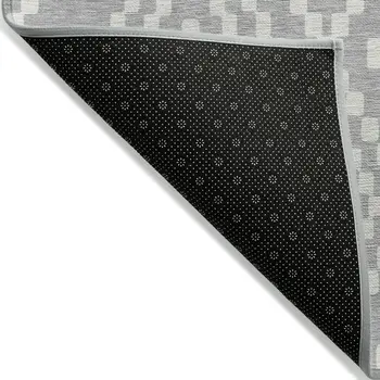 10' X 14' Silver And Ivory Geometric Washable Indoor Outdoor Area Rug