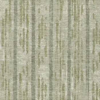 5' X 8' Artichoke Green Gray And Ivory Striped Washable Indoor Outdoor Area Rug
