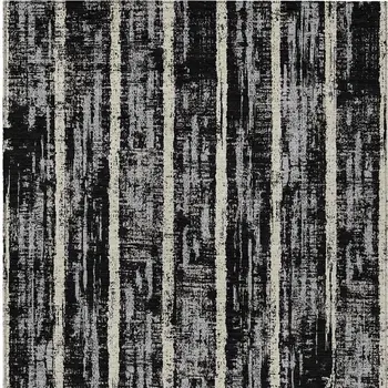 10' X 14' Black Gray And Ivory Striped Washable Indoor Outdoor Area Rug