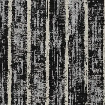10' X 14' Black Gray And Ivory Striped Washable Indoor Outdoor Area Rug