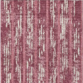 10' X 14' Blush And Ivory Striped Washable Indoor Outdoor Area Rug