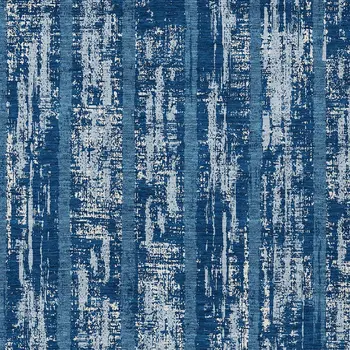 3' X 5' Blue And Ivory Striped Washable Indoor Outdoor Area Rug