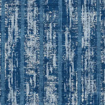 5' X 8' Blue And Ivory Striped Washable Indoor Outdoor Area Rug