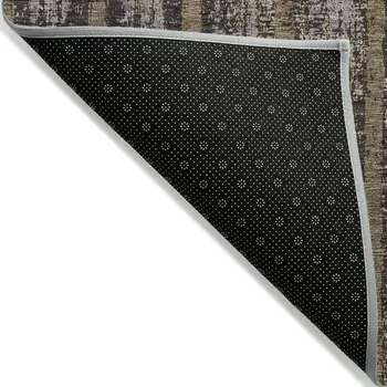 10' X 14' Chocolate And Beige Striped Washable Indoor Outdoor Area Rug