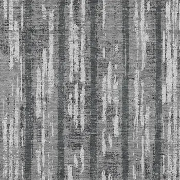 3' X 5' Gray And Ivory Striped Washable Indoor Outdoor Area Rug