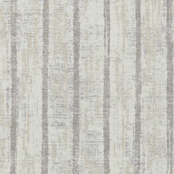 5' X 8' Ivory And Brown Striped Washable Indoor Outdoor Area Rug