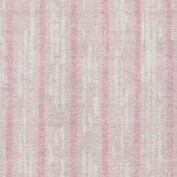 3' X 5' Pink And Ivory Striped Washable Indoor Outdoor Area Rug