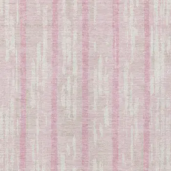 5' X 8' Pink And Ivory Striped Washable Indoor Outdoor Area Rug