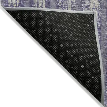 8' X 10' Purple Gray And Ivory Striped Washable Indoor Outdoor Area Rug
