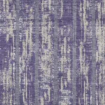 9' X 12' Purple Gray And Ivory Striped Washable Indoor Outdoor Area Rug