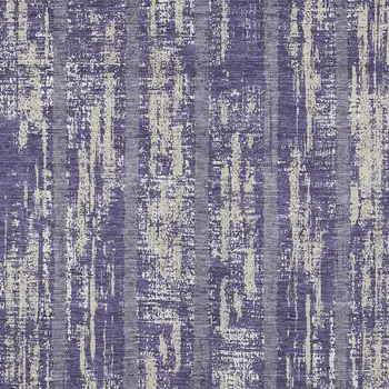 10' X 14' Purple Gray And Ivory Striped Washable Indoor Outdoor Area Rug