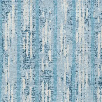 10' X 14' Sky Blue And Ivory Striped Washable Indoor Outdoor Area Rug