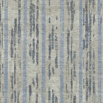 10' X 14' Taupe Gray And Blue Striped Washable Indoor Outdoor Area Rug