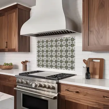 12" x 12" Beige Vinyl Arabesque Peel And Stick Removable Tiles