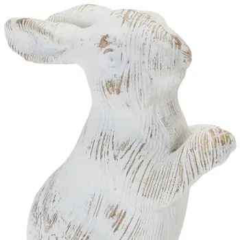 Set of Two White Resin Figurine Tabletop Sculpture