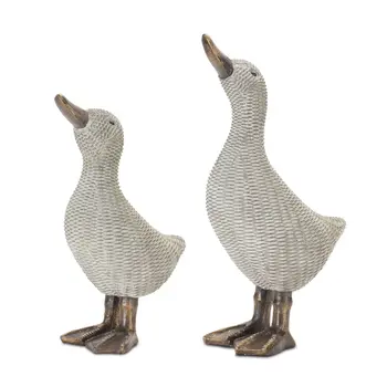 Set of Four Brown Resin Figurine Tabletop Sculpture