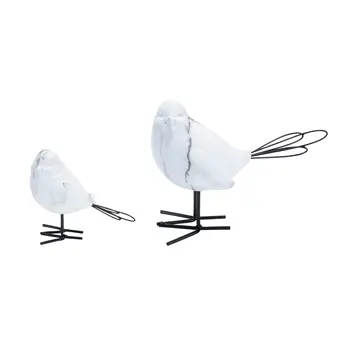 Set of Four White Polyresin Figurine Tabletop Sculpture