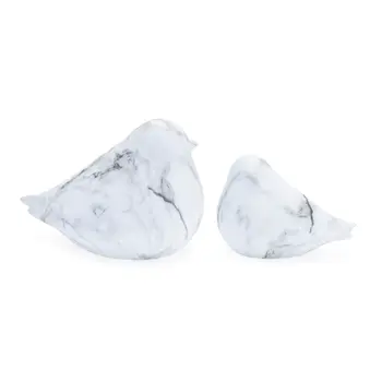 Set of Two White Terracotta Figurine Tabletop Sculpture