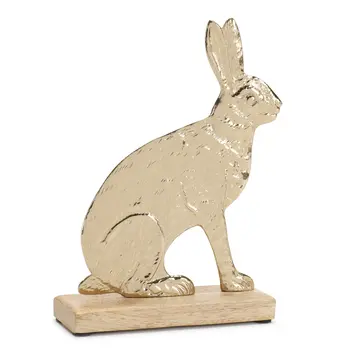 Set of Two Gold Aluminum Tabletop Sculpture