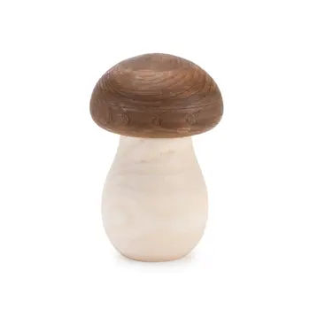 Set of Two Brown Wood Tabletop Sculpture