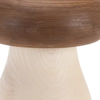 Set of Two Brown Wood Tabletop Sculpture