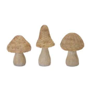 Set of Three Brown Resin Figurine Tabletop Sculpture