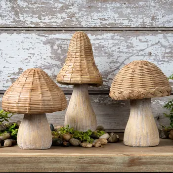Set of Three Brown Resin Figurine Tabletop Sculpture