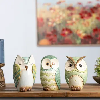 Set of Three Blue Terracotta Figurine Tabletop Sculpture
