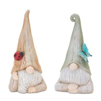 Set of Two Green Resin Tabletop Sculpture