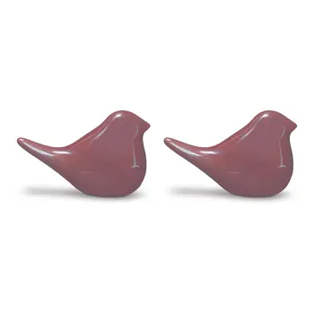 Set of Two Brown Porcelain Figurine Tabletop Sculpture