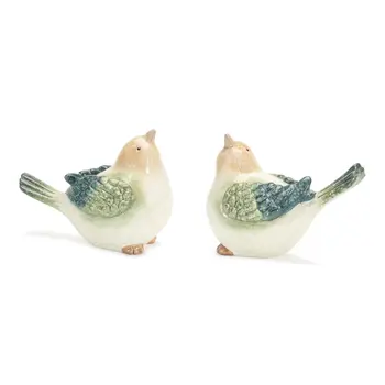 Set of Four Blue Terracotta Figurine Tabletop Sculpture