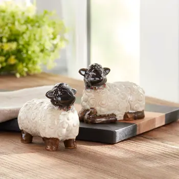Set of Six White Polyresin Figurine Tabletop Sculpture
